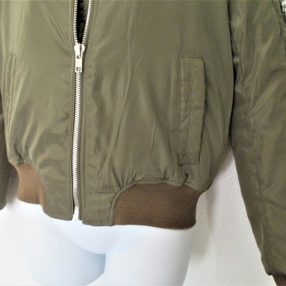 Olive Green Bomber Jacket - Picture 6 of 7